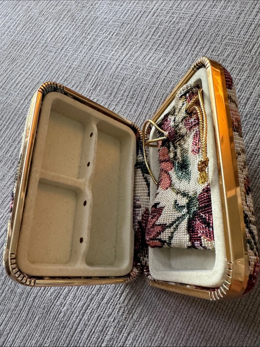 Floral Vintage Tapestry Jewelry Box